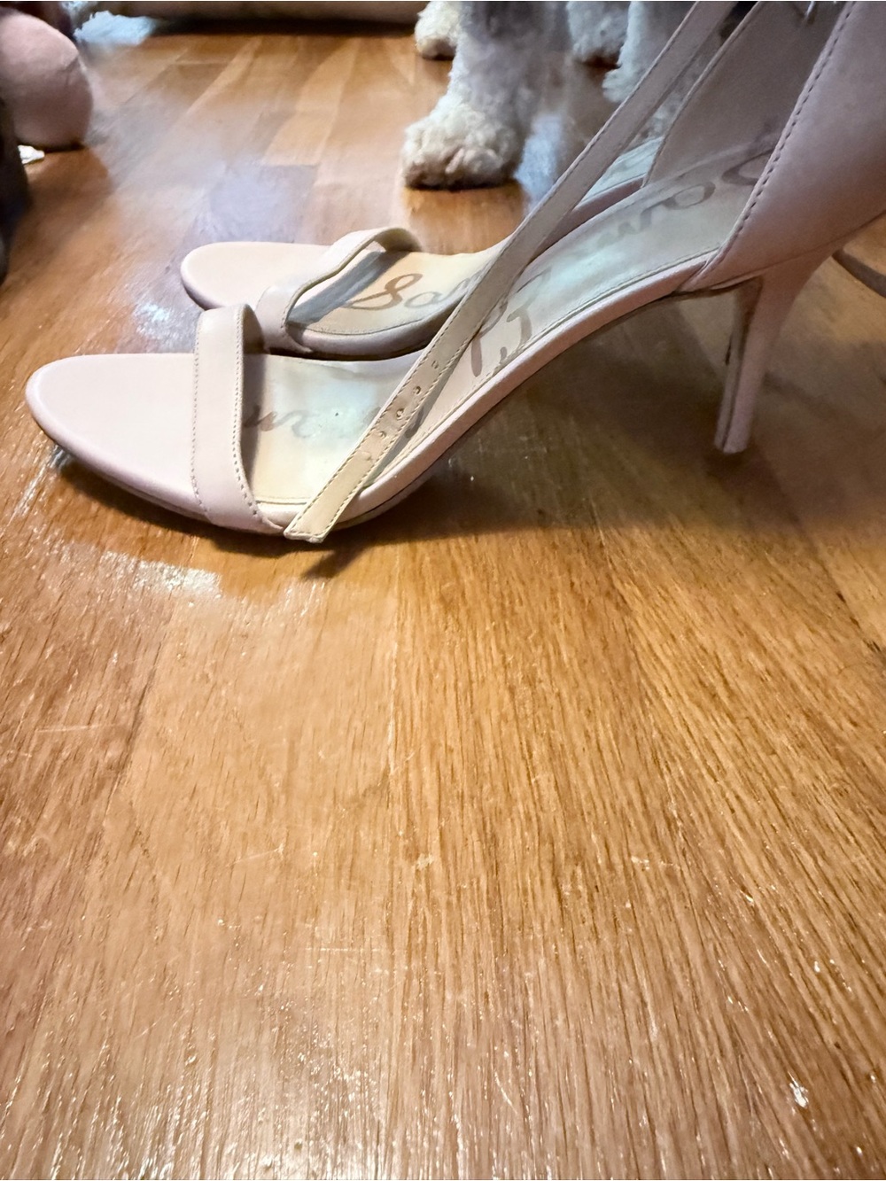 Sam Edelman Blush Pink Open-Toe Stiletto Sandals